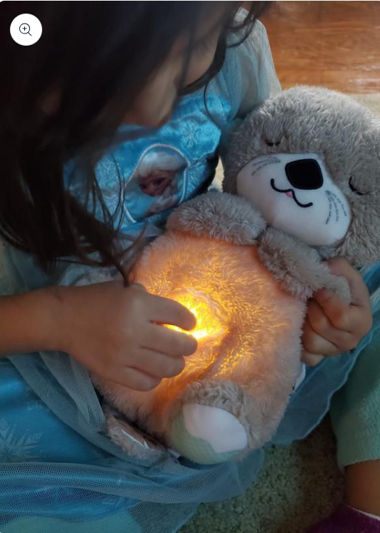 Breathing Teddy Otter Glowing Music for Baby Sensory Sleep Lights Rhythmic Simulation Plush for Babies Kids
