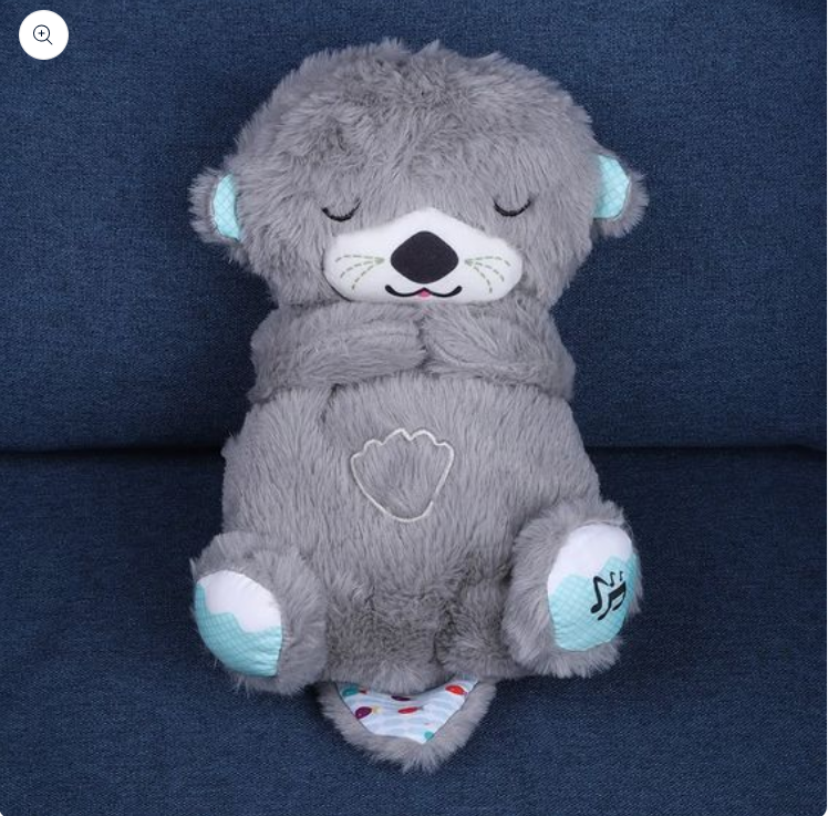 Breathing Teddy Otter Glowing Music for Baby Sensory Sleep Lights Rhythmic Simulation Plush for Babies Kids