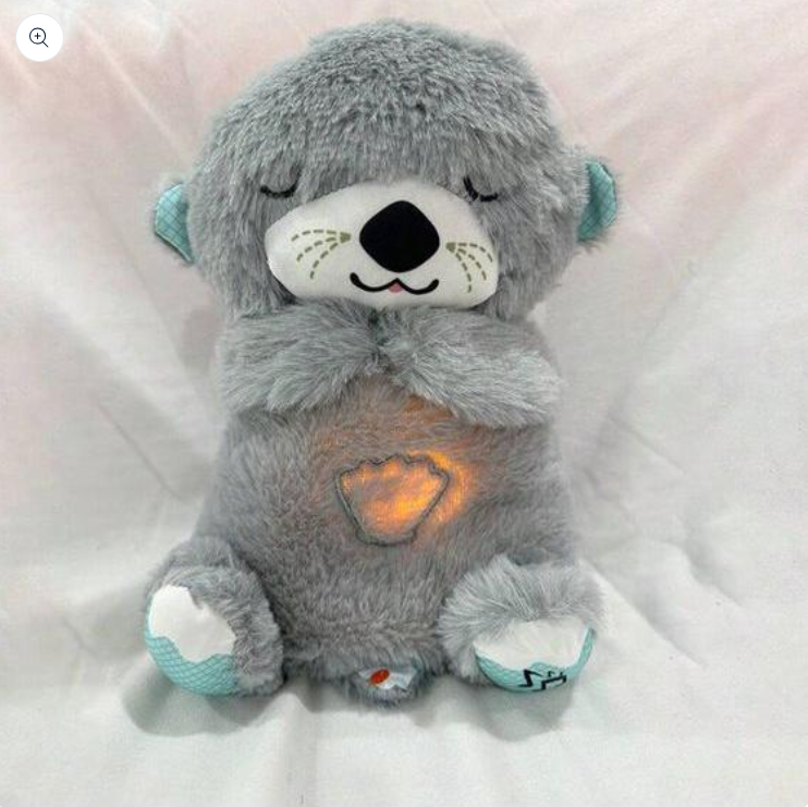 Breathing Teddy Otter Glowing Music for Baby Sensory Sleep Lights Rhythmic Simulation Plush for Babies Kids