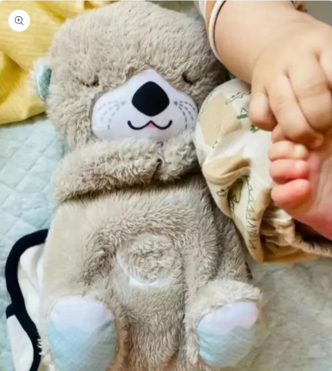 Breathing Teddy Otter Glowing Music for Baby Sensory Sleep Lights Rhythmic Simulation Plush for Babies Kids