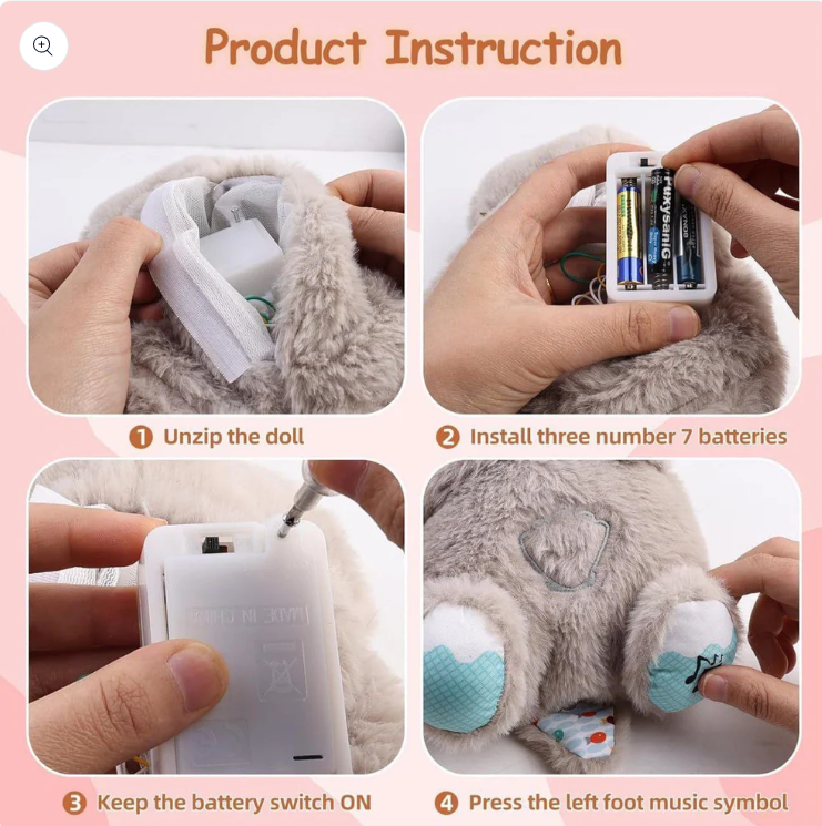 Breathing Teddy Otter Glowing Music for Baby Sensory Sleep Lights Rhythmic Simulation Plush for Babies Kids