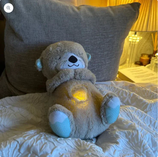 Breathing Teddy Otter Glowing Music for Baby Sensory Sleep Lights Rhythmic Simulation Plush for Babies Kids