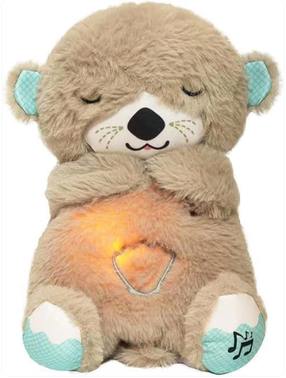 Breathing Teddy Otter Glowing Music for Baby Sensory Sleep Lights Rhythmic Simulation Plush for Babies Kids