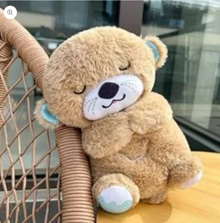 Breathing Teddy Otter Glowing Music for Baby Sensory Sleep Lights Rhythmic Simulation Plush for Babies Kids